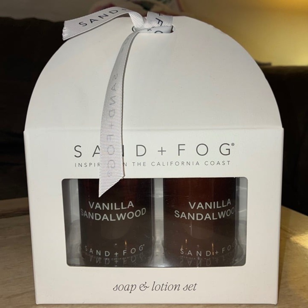Sand + Fog Vanilla Sandalwood Hand Soap + Lotion Set NIB‎ Coastal Neutral